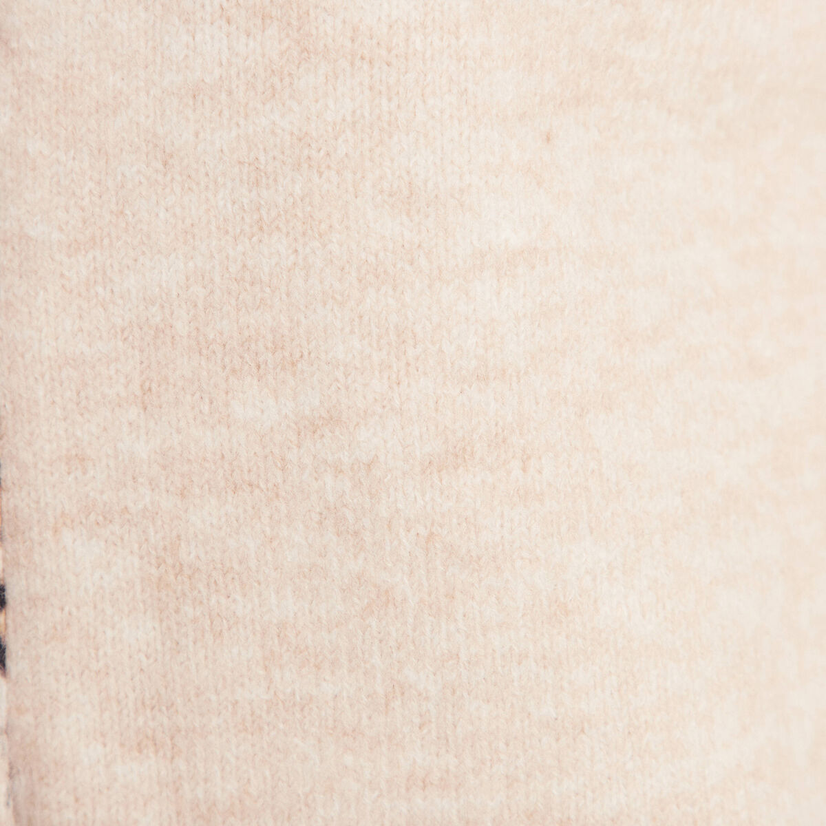 Gilet droit mi-long col rond beige femme