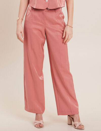 Pantalon flou irisé terracotta femme