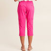 Pantacourt droit poches côtés rose fushia femme