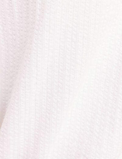 Blouse ample cropped col am&eacute;ricain blanc femme