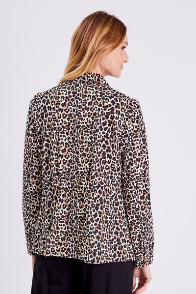 Veste boutonnée beige femme