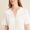 T-shirt manches courtes ecru femme