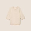 Pull col rond &agrave; sequins beige femme