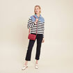 Pull manches longues bleu femme