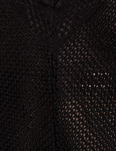 Pull manches courtes noir femme
