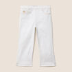 Pantacourt en denim blanc femme