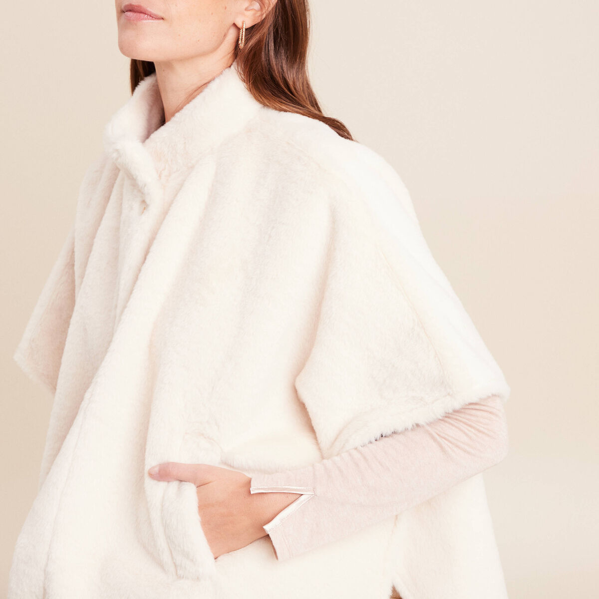 Veste Zara Femme Fausse Fourrure Rayée Multicolore - Taille S - Neuf Sans étiquettes