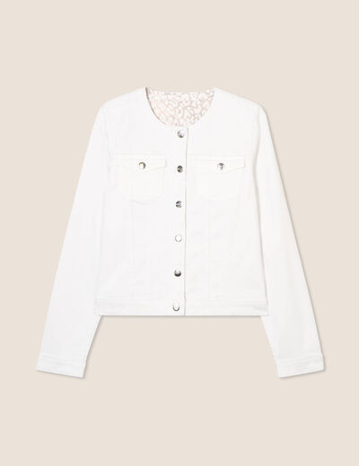 Veste courte réversible blanc femme