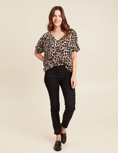Blouse fluide manches 3/4 creme femme