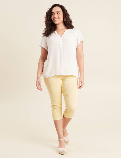 Blouse manches courtes ecru femme