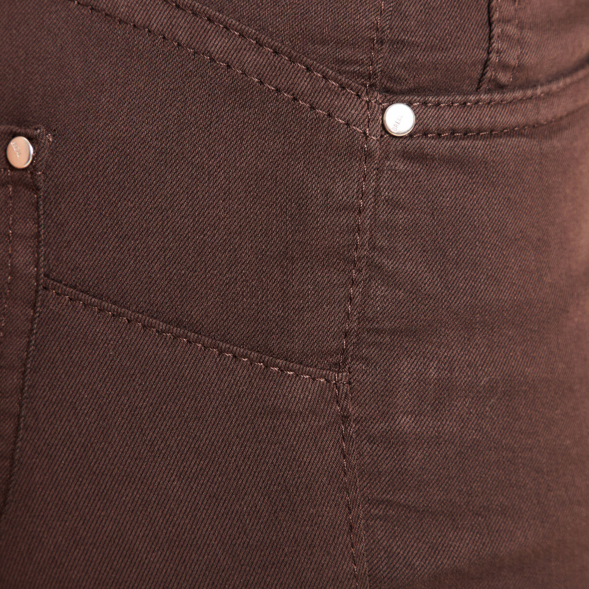 Pantalon léger taille standard 7/8ème marron foncé femme