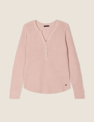 Pull manches longues vieux rose femme