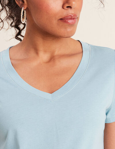 T-shirt manches courtes bleu gris femme