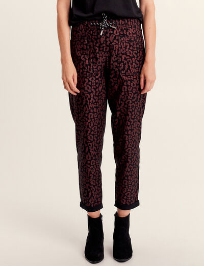 Pantalon décontracté prune femme