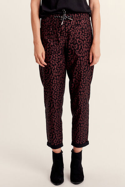 Pantalon décontracté prune femme