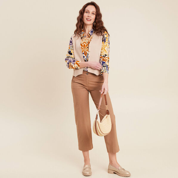 Gilet sans manches couleur or femme