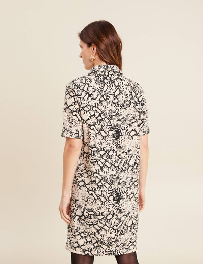 Robe droite velours beige femme