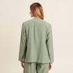 Veste fluide col cascade vert kaki femme