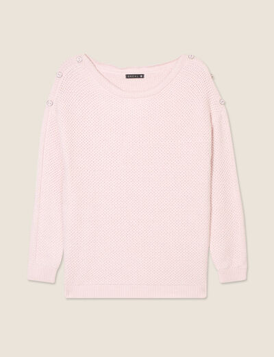 Pull manches longues rose clair femme