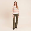 Pull col bateau manches longues vert femme
