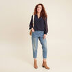 Blouse manches longues bleu foncé femme