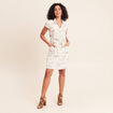 Robe droite courte manches tr&egrave;s courtes vert femme