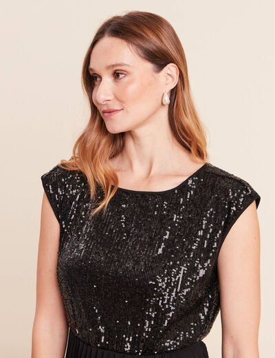 Robe midi &eacute;vas&eacute;e noir femme