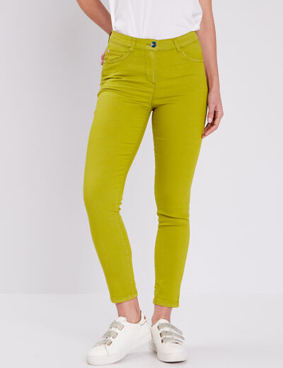 Pantalon léger taille standard 7/8ème vert olive femme