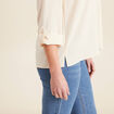 Blouse manches 3/4 à capuche ecru femme