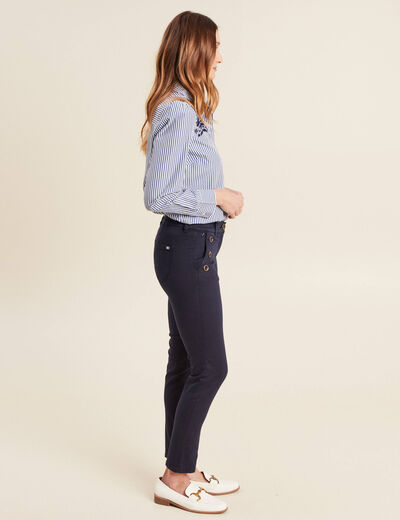Pantalon magique Le L&eacute;ger coupe ajust&eacute;e bleu marine femme