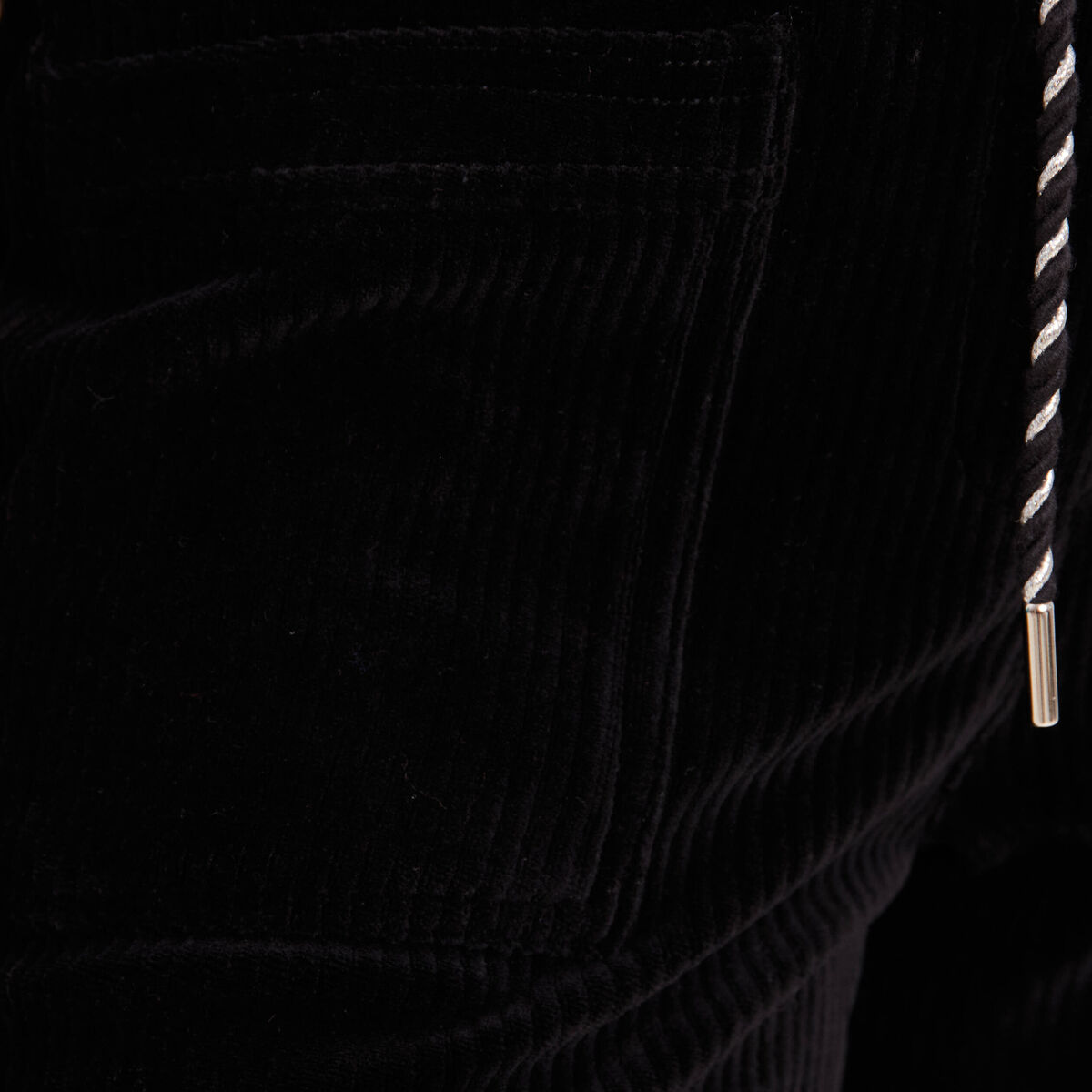 Pantalon paperbag velours noir femme