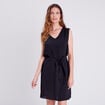 Robe droite ceinturée noir femme