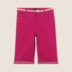 Bermuda ajusté ceinturé rose fushia femme