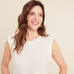 Pull sans manches ecru femme