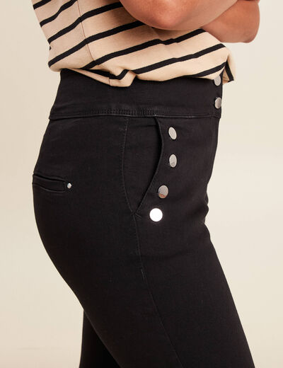 Pantalon coupe bootcut &agrave; pont noir femme