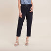 Pantalon flou ceintur&eacute; bleu fonc&eacute; femme