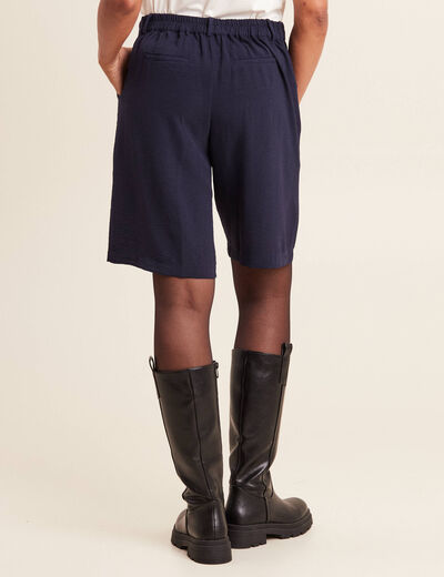 Bermuda ajusté bleu foncé femme