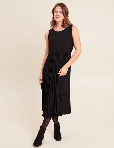 Robe longue &eacute;vas&eacute;e 2 en 1 noir femme