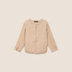 Veste bas resserr&eacute; aspect lin sable femme