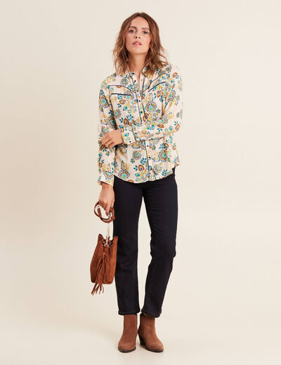 Chemise manches longues blanc femme