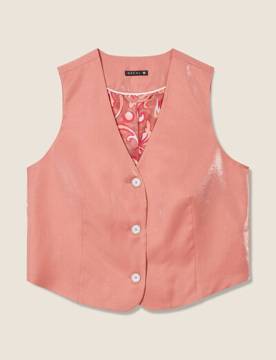 Gilet esprit barman sans manches terracotta femme