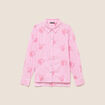 Chemise manches longues fluide rose femme