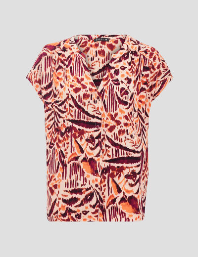 Blouse manches courtes rose clair femme