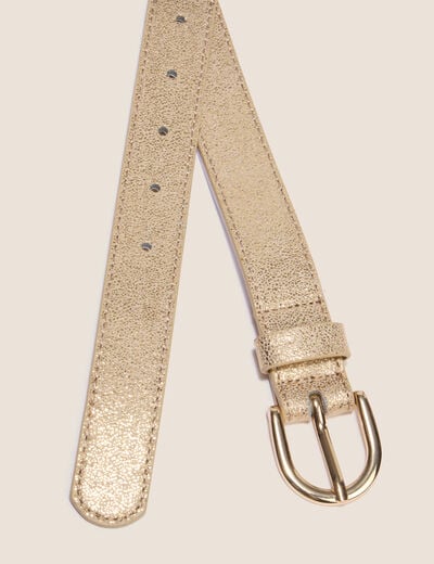 Ceinture fine iris&eacute;e couleur or femme