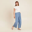 Pantalon large avec pans denim double stone femme