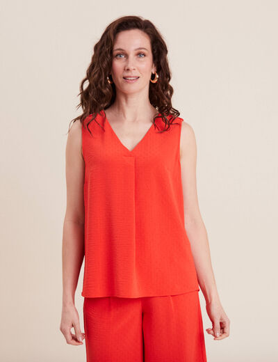 Blouse sans manches orange femme