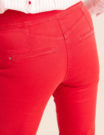 Pantalon coupe bootcut &agrave; pont rouge fluo femme