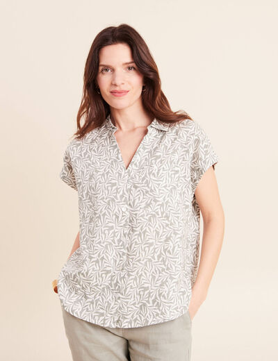 Chemise sans manches vert kaki femme