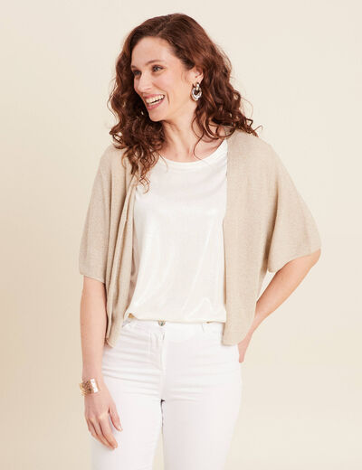 Gilet manches courtes couleur or femme