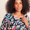 Pull manches longues bleu femme